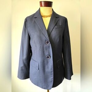 Lafayette 148 Lightweight Wool Classic Navy Blazer. Size 10